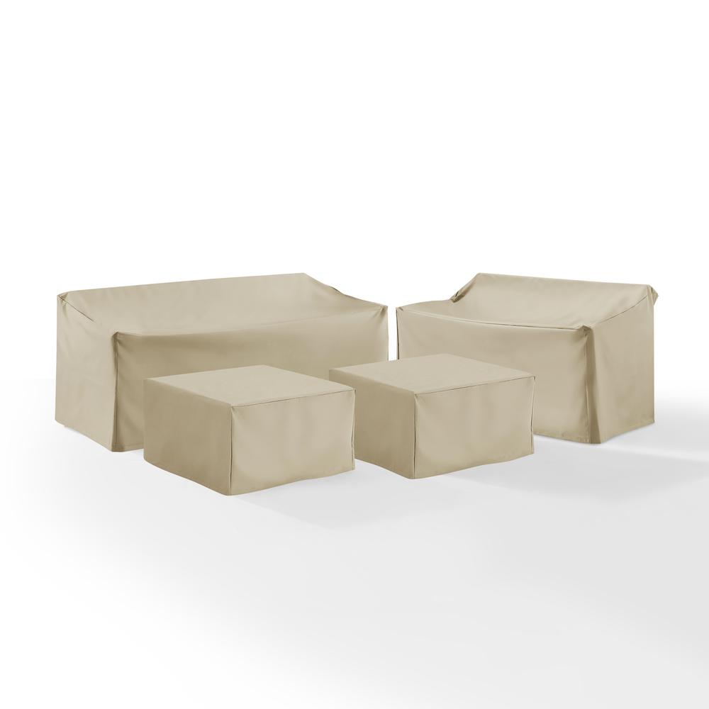 Angle. Crosley Furniture - 4Pc Outdoor Furniture Cover Set - Tan.
