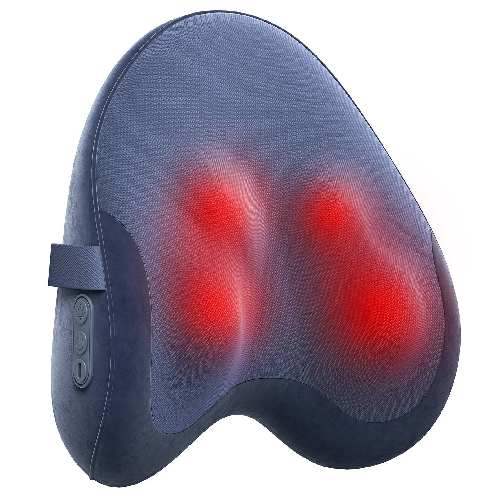 Front. Sugift - 3D Shiatsu Massage Cushion Heat Therapy Neck and Shoulder Massager with Memory Foam - Navy.