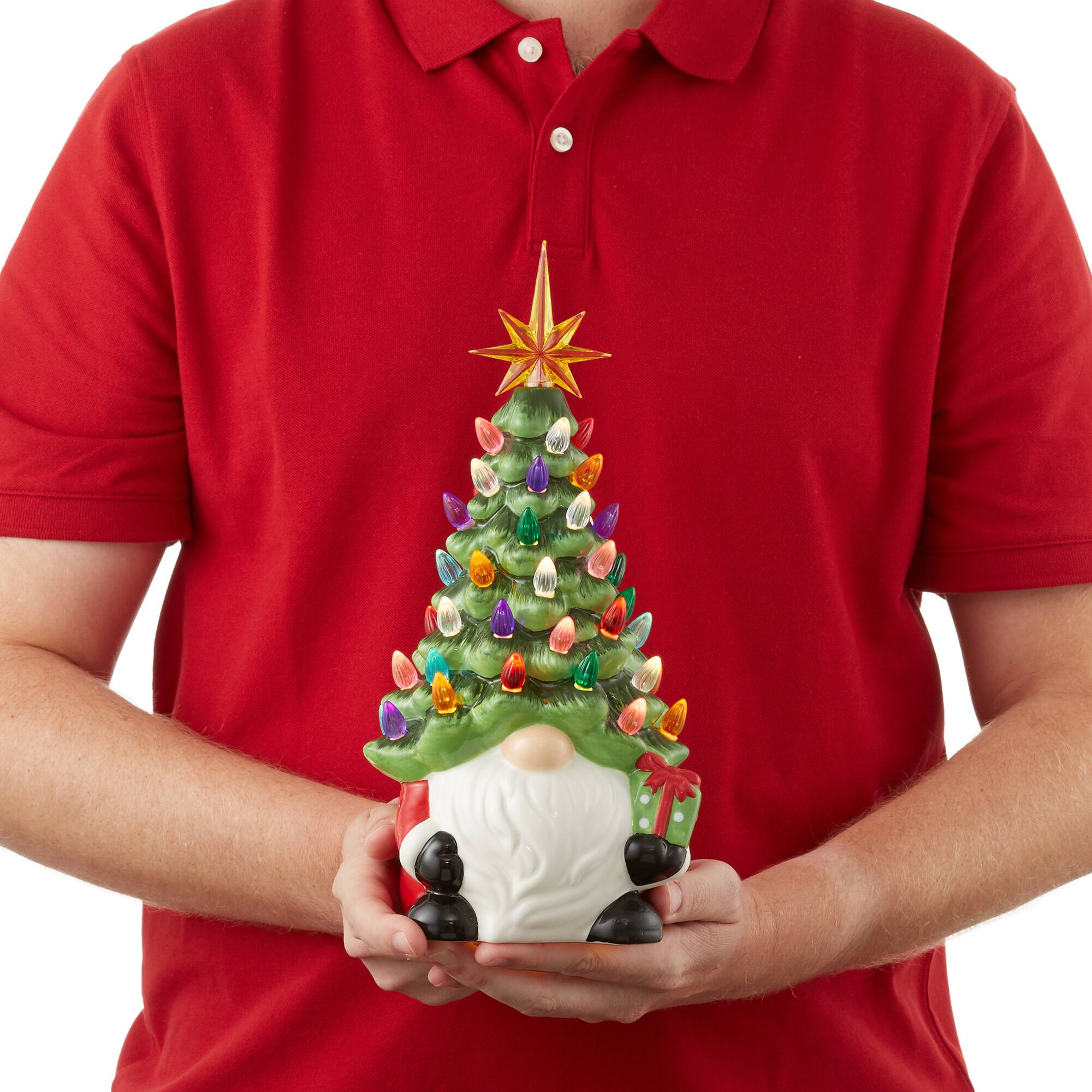 Alt View 3. Casafield - Pre-Lit Hand-Painted Ceramic Christmas Vintage Tabletop Décor - Multi.