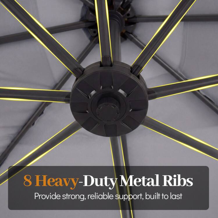 8 Heavy-Duty Metal Ribs Provide strong, reliable support, built to last