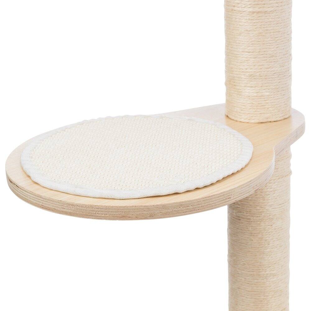 Alt View 4. TRIXIE - Mateo Wooden & Sisal 4-Level 54.3" Wall Mount Cat Tree, Scratching Posts & Condo - Natural/White.