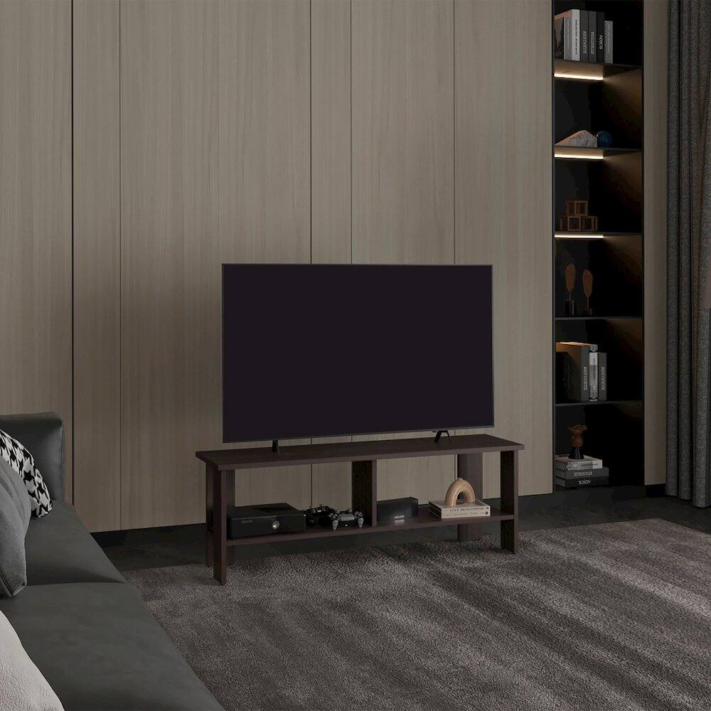 Alt View 3. TuHome - Navia Tv Stand Dark Walnut MDF - Brown.