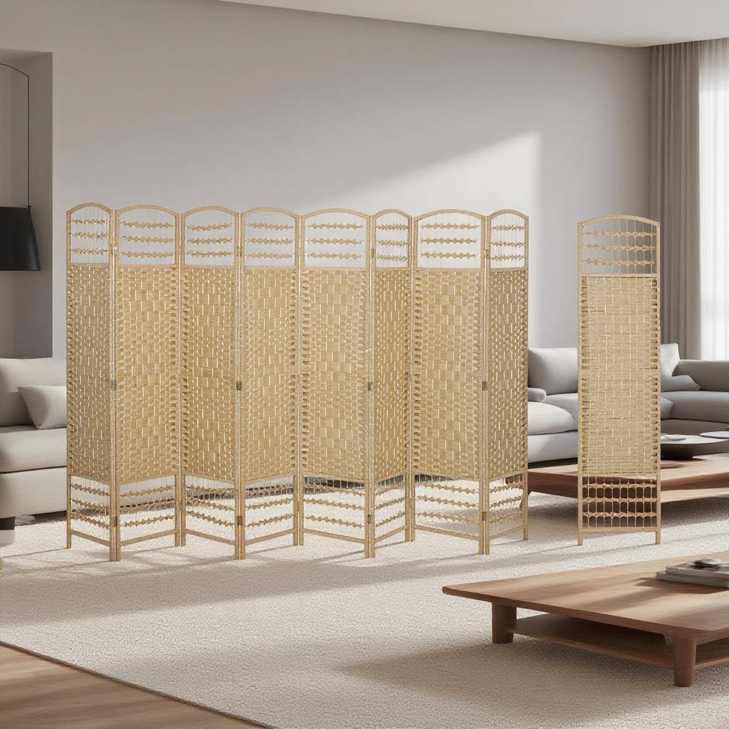 Alt View 1. COWLOWN - 8 Panel Folding Room Divider Privacy Screen Freestanding for Home Office Natural - Natural.