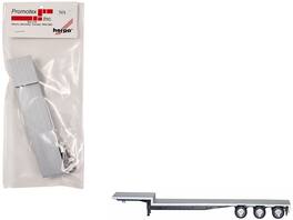 48ft 3-Axle Drop Deck Trailer with Chrome Wheels and Silver Top 1/87 (HO) Plastic Model by Promotex - Chrome and Silver