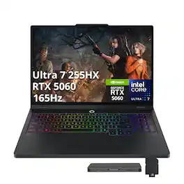 Lenovo - Legion Pro 5 16" Gaming Laptop,Intel Ultra 7 255HX,RTX 5060,32GB DDR5,1TB SSD+1TB Dock Set,Win 11 Pro - Black