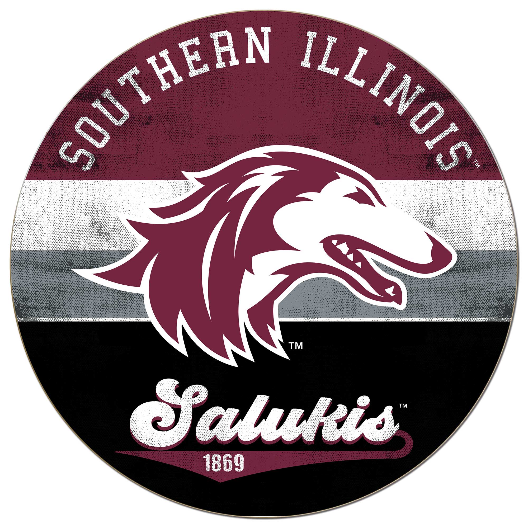 Southern Illinois Salukis 20'' x 20'' Retro Logo Circle Sign