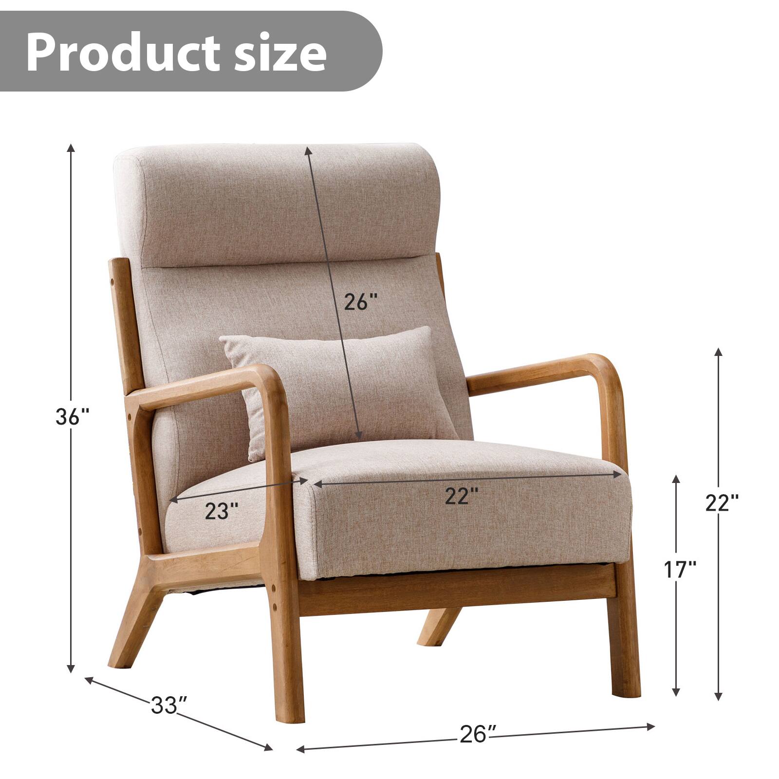 Product size: 26" 36" 23" 22" 22" 17" 33" 26"