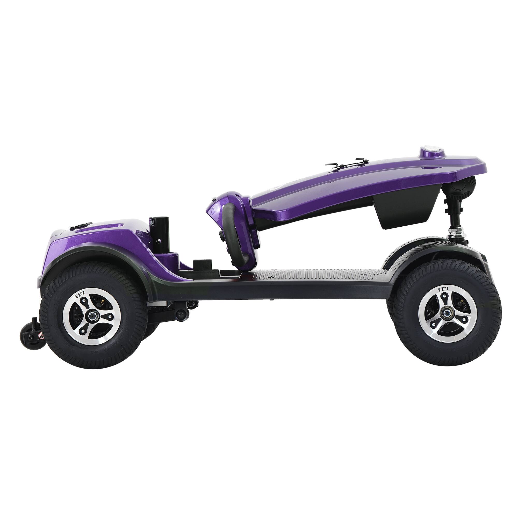 Alt View 1. Loheer - Loheer Compact 4 Wheel Outdoor Mobility Scooter Heavy Duty Medical Electric Scooter with USB Charger Dark Purple - Purple.