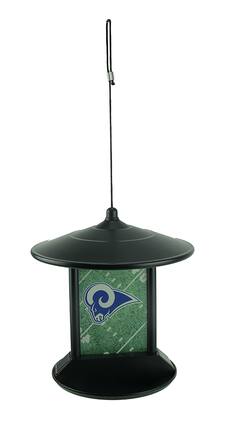 Team Sports America - Los Angeles Rams Logo Solar Powered Hanging Birdfeeder - Black