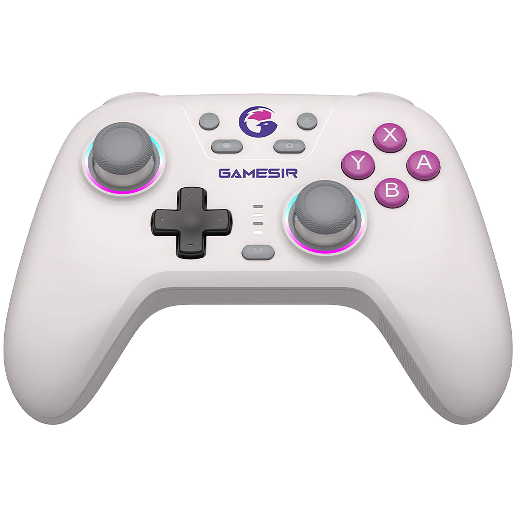 Front. GameSir - Nova Wireless HD Rumble Controller for Nintendo Switch, PC, Steam with Hall effect Sticks, Motion Control & RBG Lighting - White.