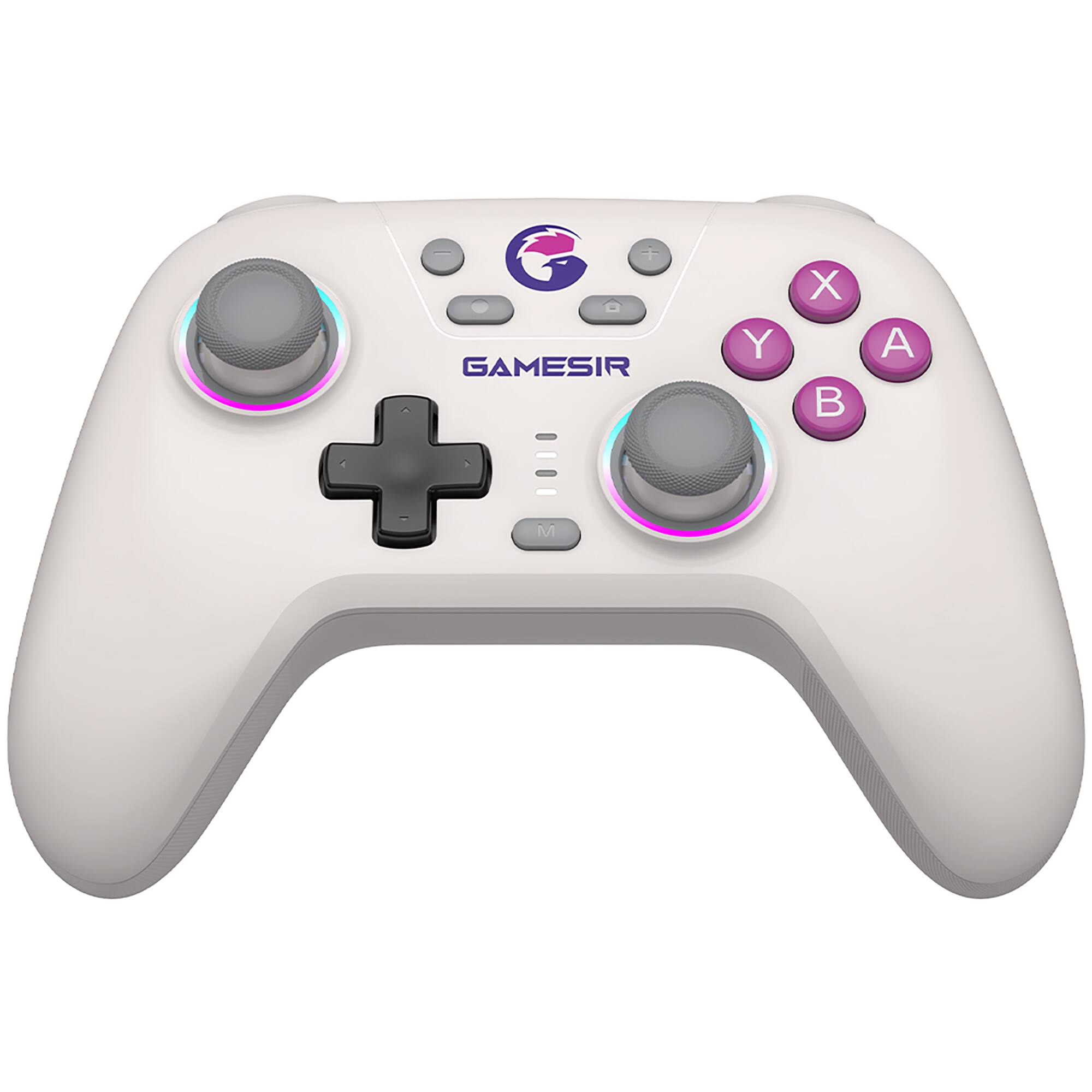 Front. GameSir - Nova Wireless HD Rumble Controller for Nintendo Switch, PC, Steam with Hall effect Sticks, Motion Control & RBG Lighting - White.