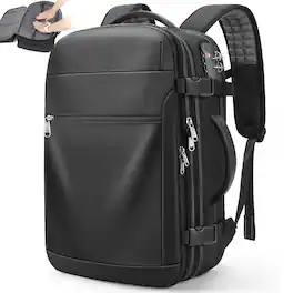 Paradigms Interiors - Vacuum Backpack Travel - Expandable Carry On With Pump Water-resistant Tsa Lock Bag 17" Laptop For Men Wome - Default