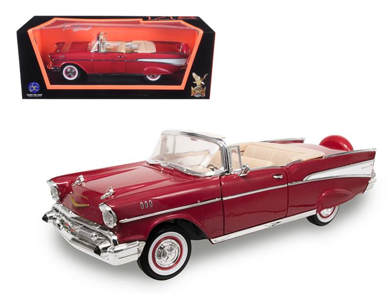 1957 Chevrolet Bel Air Convertible 1/18 Diecast Model Car by Road Signature - Red