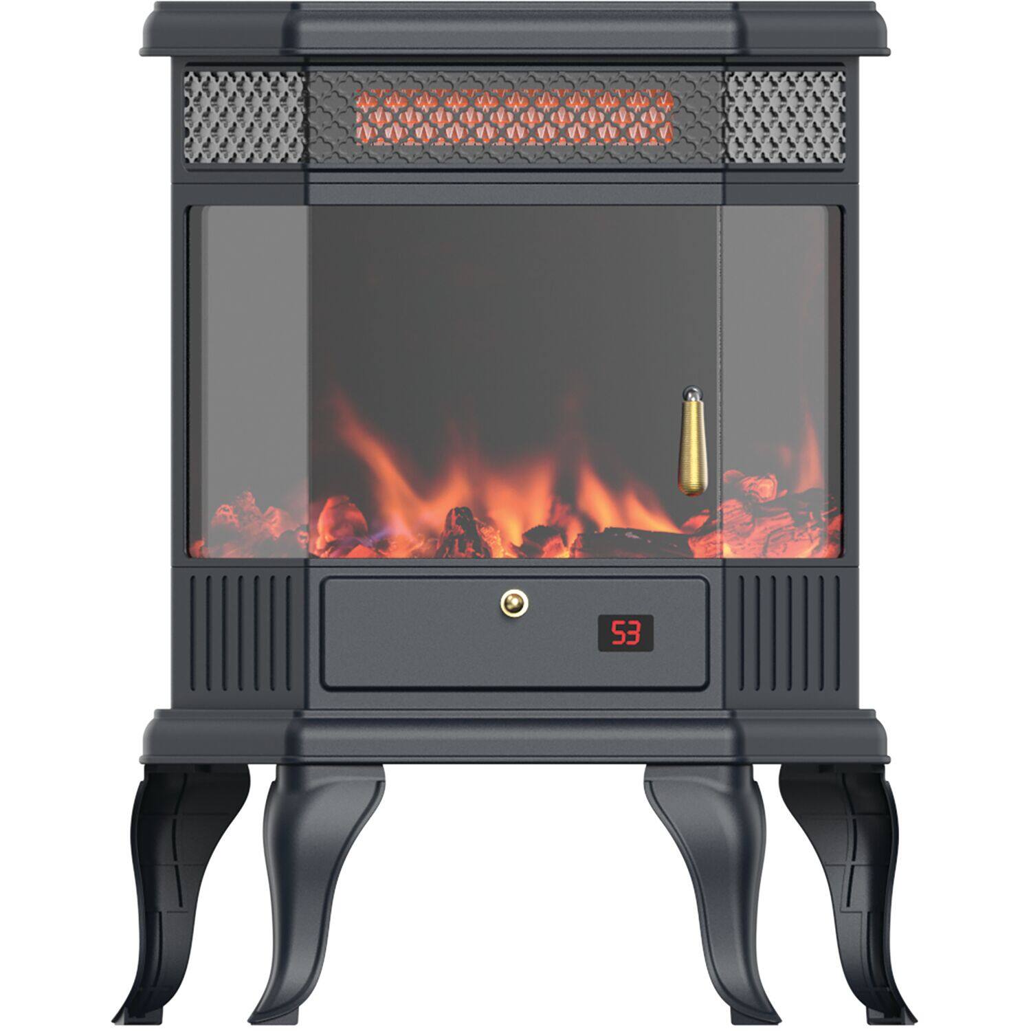 Alt View 18. Lifesmart - 3 Element 3D Top Heater Stove with Fire Burning Crackle Sound - Black.