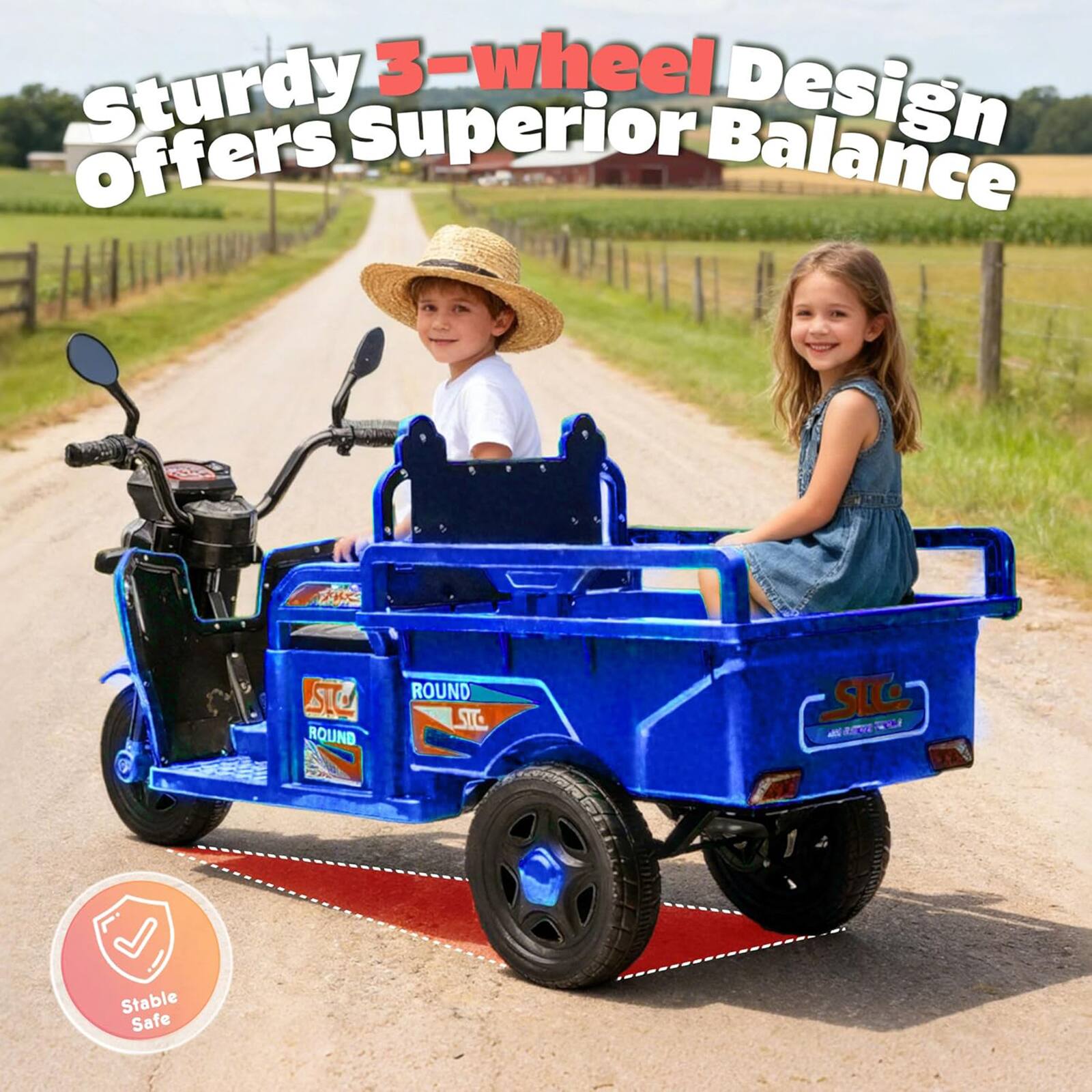 Sturdy 3-wheel Design Offers Superior Balance

Stable Safe