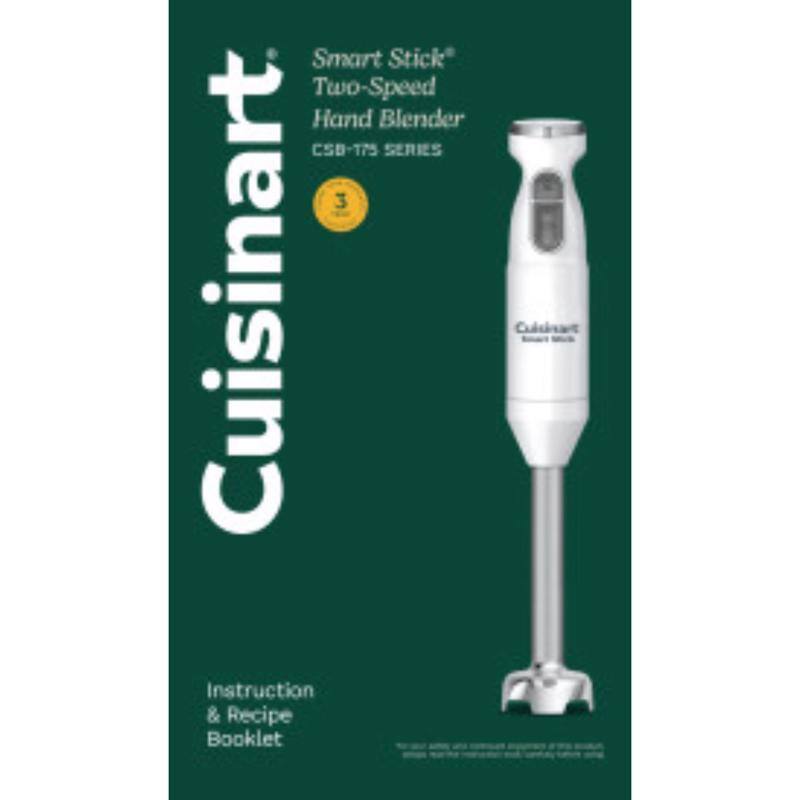 Smart Stick Two-Speed Hand Blender CSD-175 SERIES 3 Cuisinart Instruction & Recipe Booklet