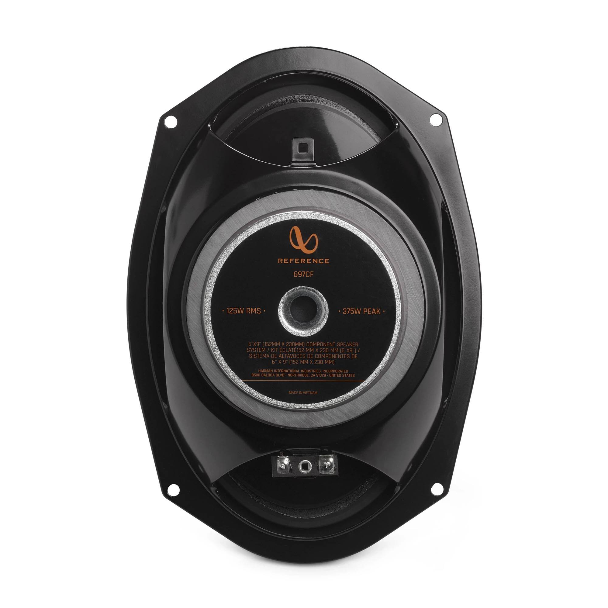 REFERENCE 697CF  
125W RMS  
375W PEAK  

COMPONENT SPEAKER  
SISTEMA DE ALTAVOZES COMPONENTES  

6.5" (165MM X 250MM)  

MADE IN USA