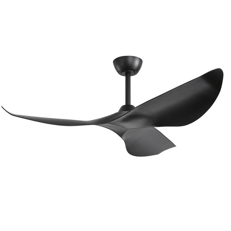 Alt View 8. Sofucor - 52'' Modern Ceiling Fan No Light with Remote Control 3 Blades Noiseless Reversible DC Motor for Living room Bedroom - Black.