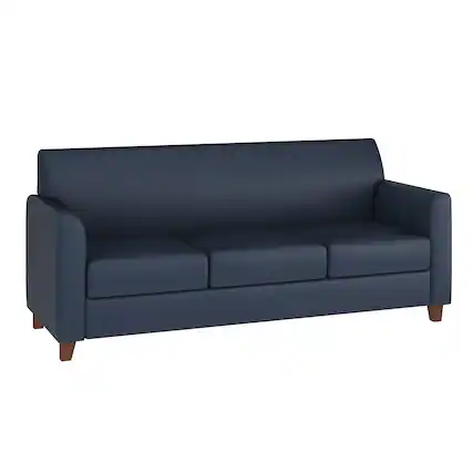 Front. Flash Furniture - HERCULES Diplomat Series Navy LeatherSoft Sofa - Blue.