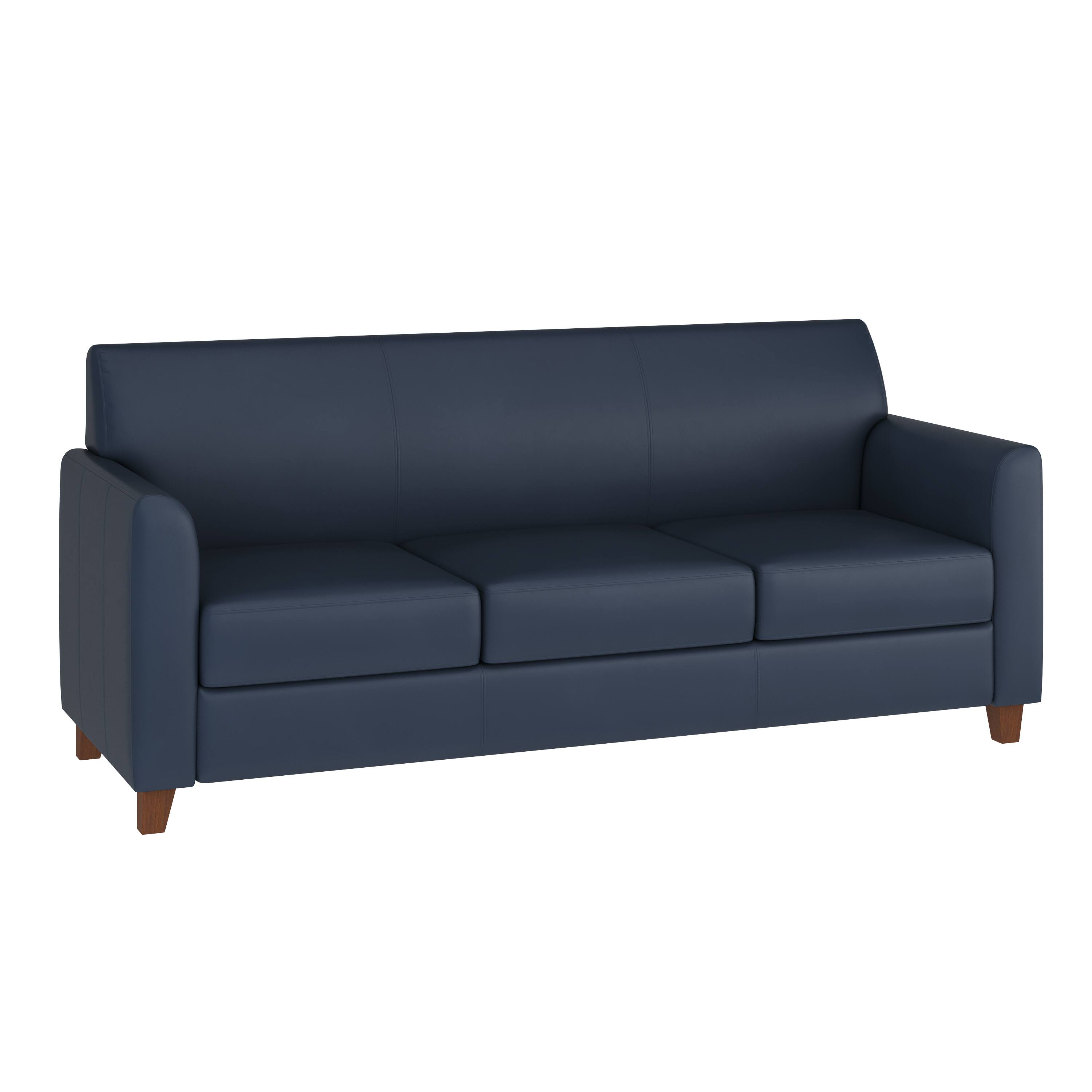 Front. Flash Furniture - HERCULES Diplomat Series Navy LeatherSoft Sofa - Blue.