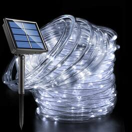Oumilen - Solar Rope Lights with Remote Control White LED Waterproof Outdoor String Lights