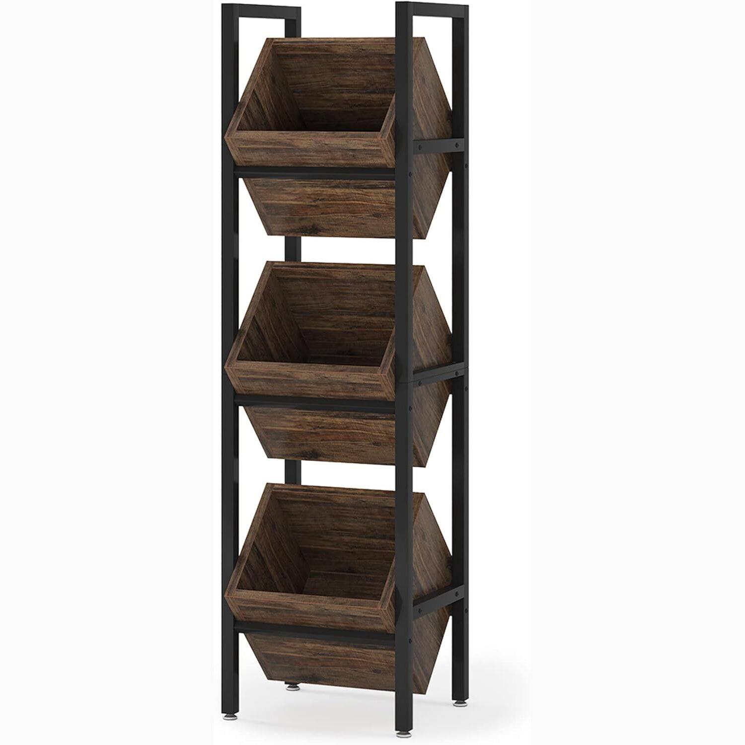 Alt View 3. Tribesigns - Office Breakroom Wine Rack, For Bottle Storage and Display in Staff Lounges and Reception Areas - Brown.