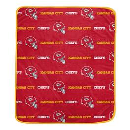 Pegasus - Kansas City Chiefs 60" x 72" Repeat Helmet Wordmark Ultra Soft Blanket - Multicolor