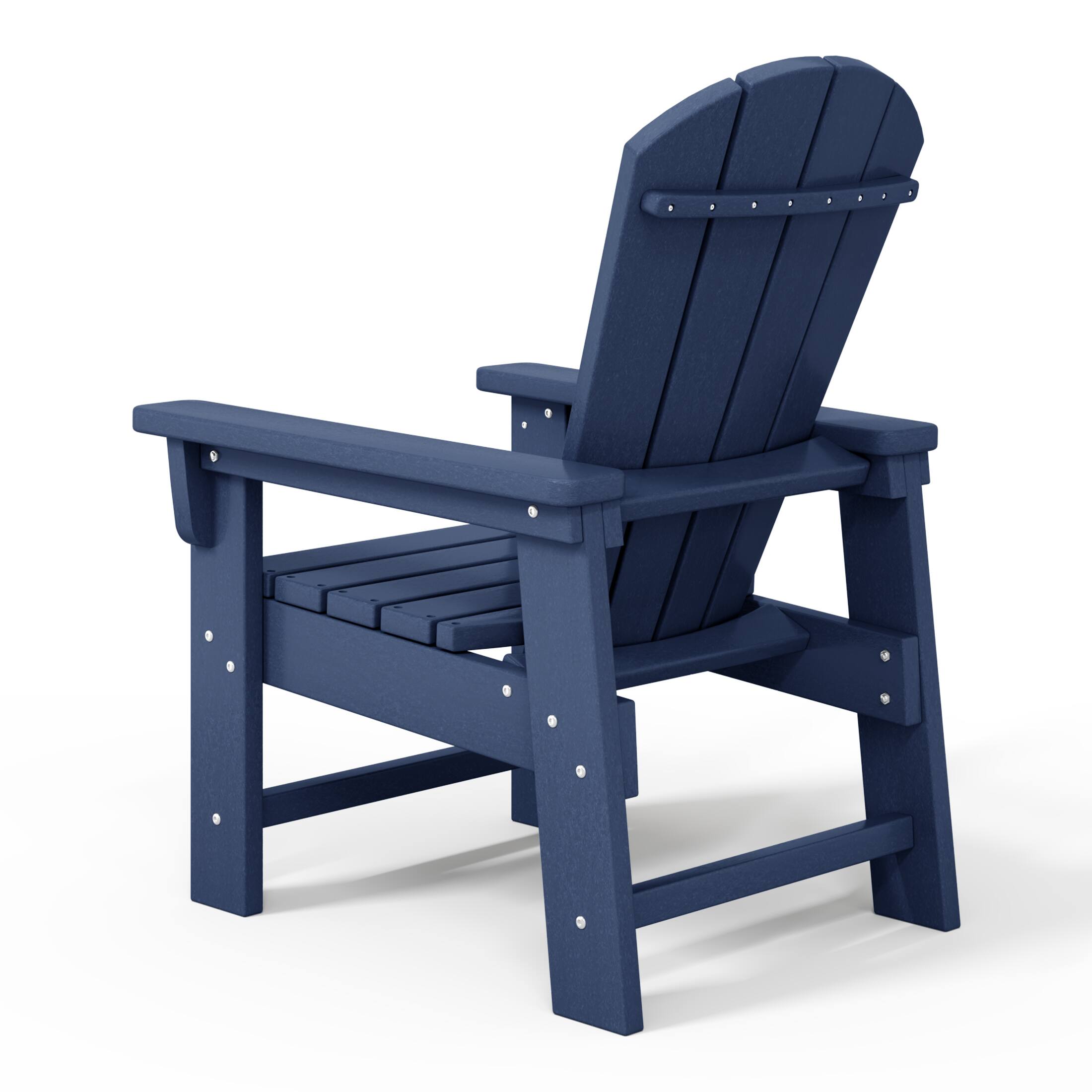 Alt View 2. WestinTrends - WestinTrends Malibu Kids Outdoor Adirondack Plastic Patio Chair (Set of 2) - Navy Blue.