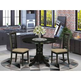 East West Furniture - SHNI3-BLK-C 3 PcKitchen Table set-Kitchen dinette Table and 2 Kitchen Chairs - Black