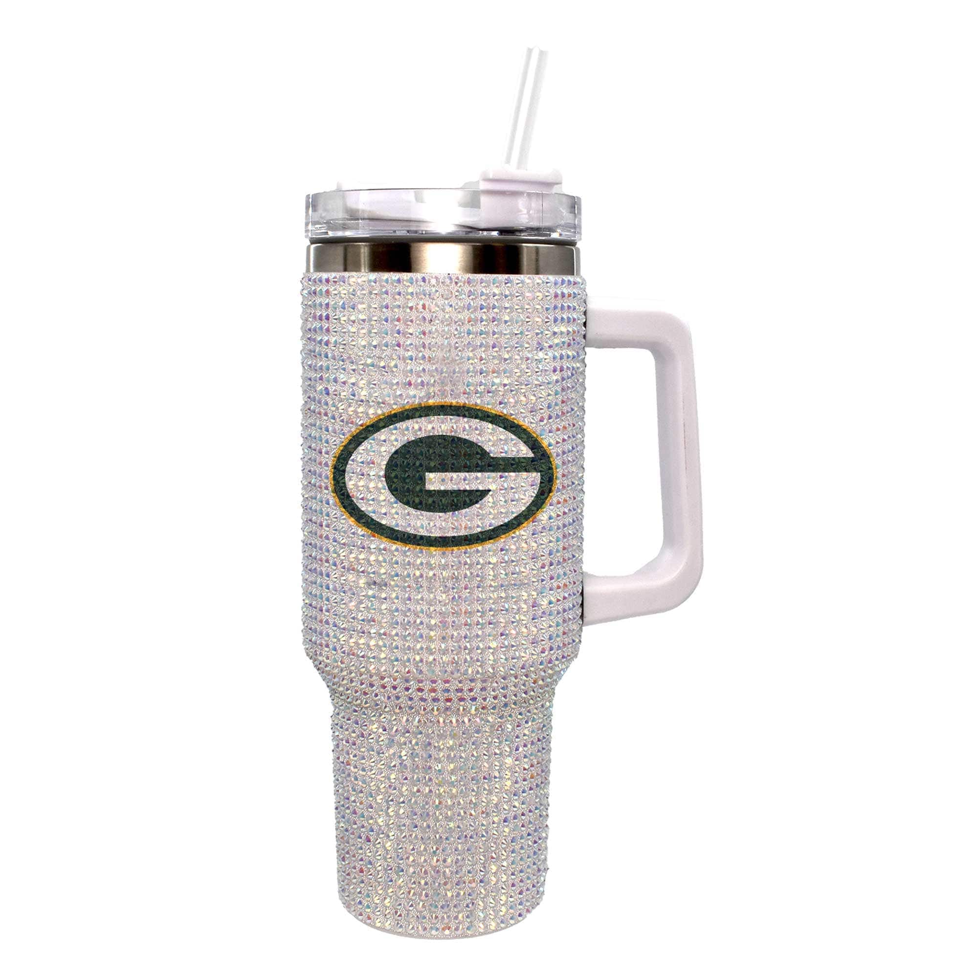 Front. The Memory Company - Green Bay Packers 40oz. Bling Colossal Tumbler - Multicolor.