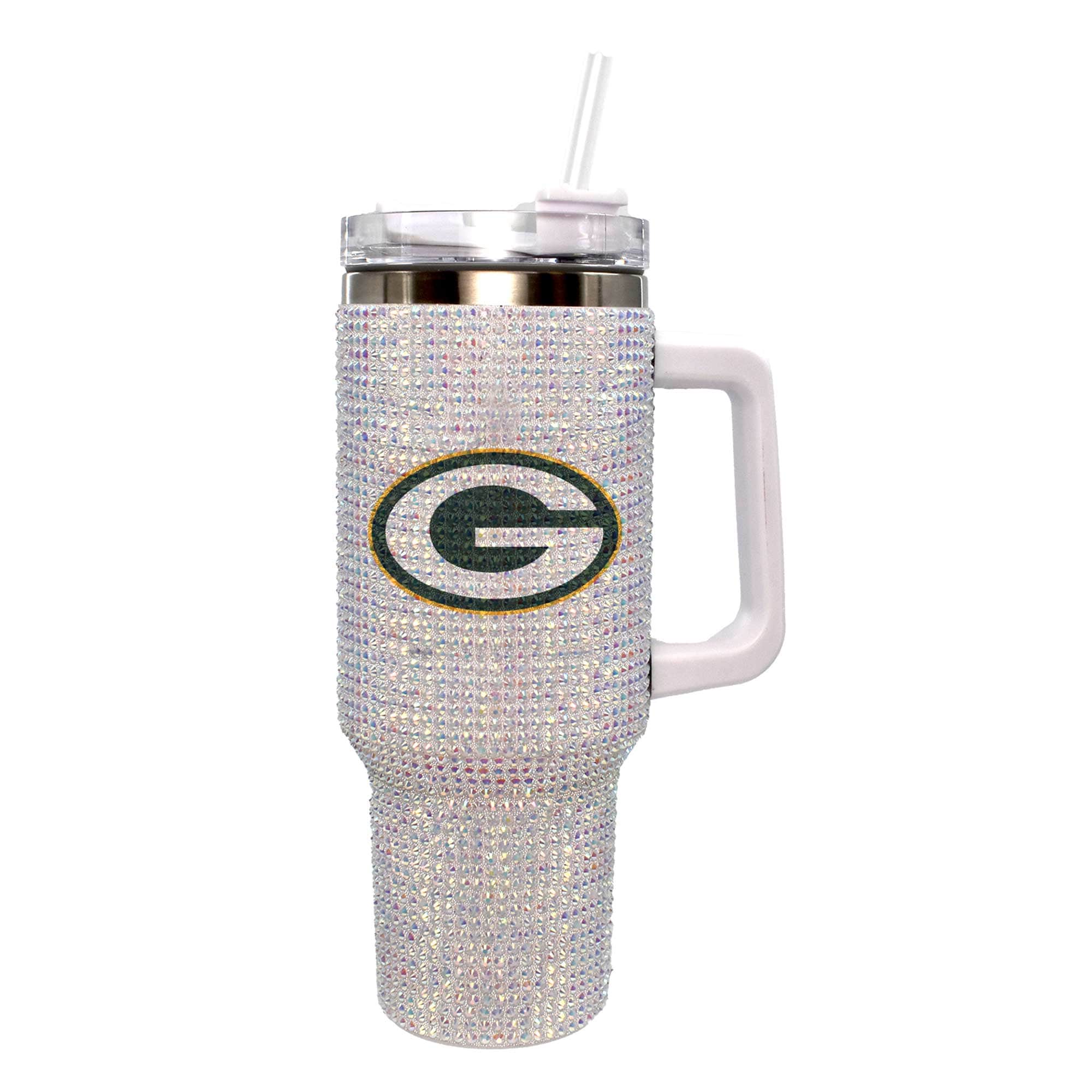 Front. The Memory Company - Green Bay Packers 40oz. Bling Colossal Tumbler - Multicolor.