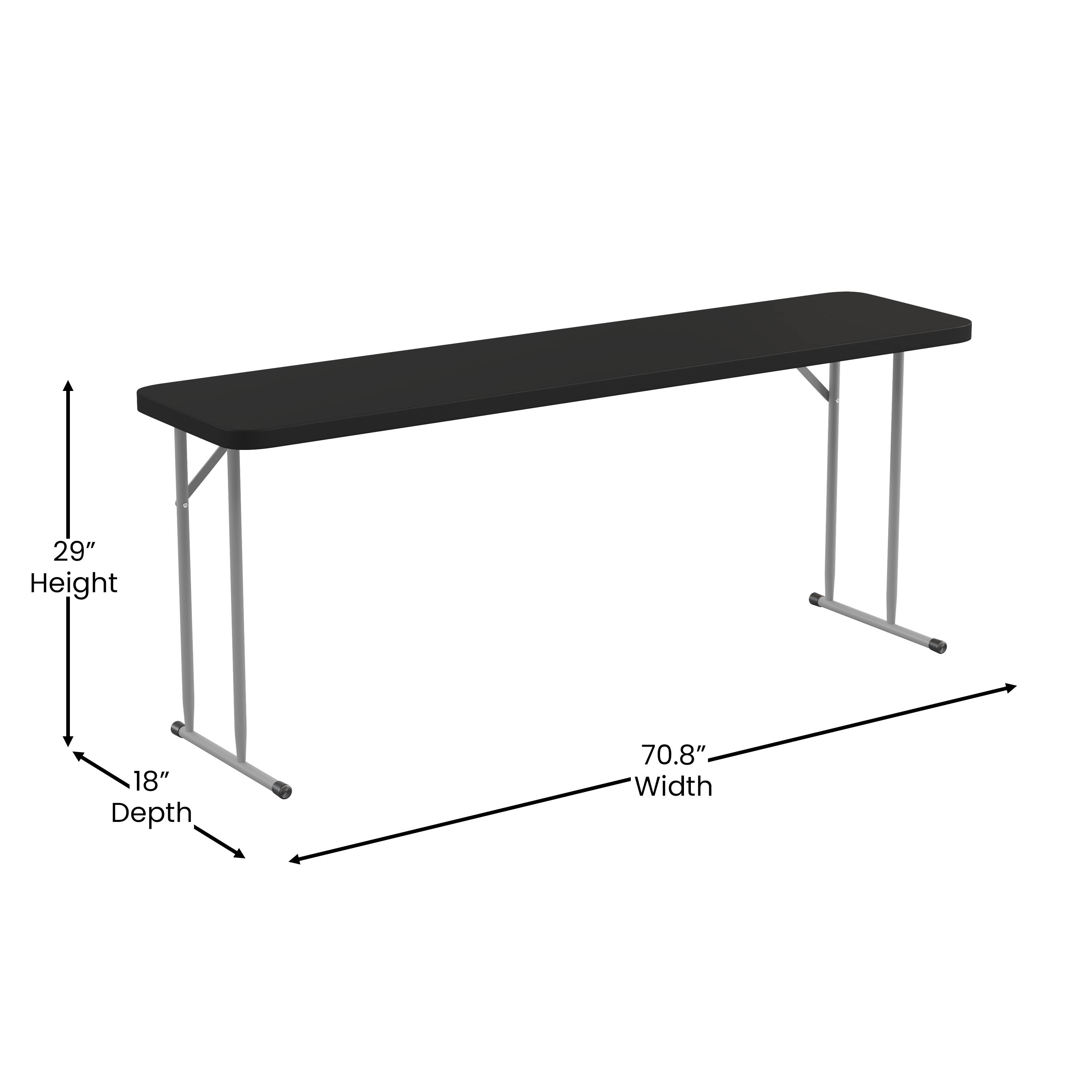 Alt View 16. Alamont Home - 6-Foot Plastic Folding Training Table - Black.