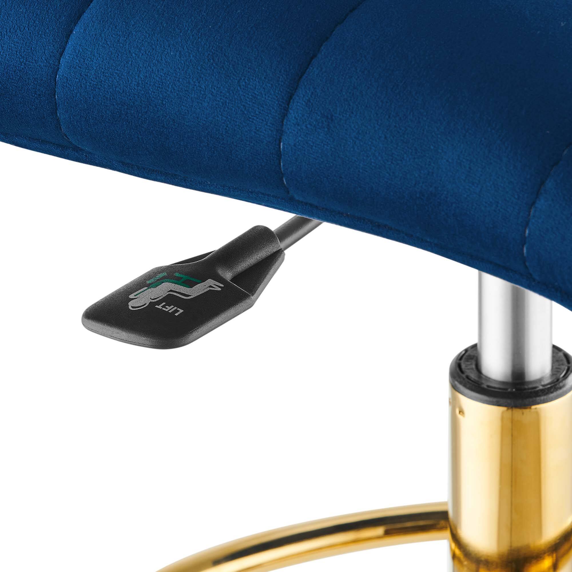 Alt View 2. Modway - Ripple Armless Performance Velvet Drafting Chair by Modway - Blue.