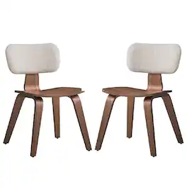 Manhattan Lane - Aon 22 Inch Side Dining Chair Set of 2, Curved - White, Brown