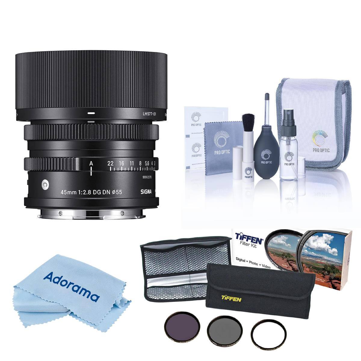 Bundle Sigma 45mm f/2.8 DG DN Contemporary Lens for L Mount, with 55mm ...