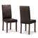 Angle. Simpli Home - Acadian Parson Dining Chair (Set of 2) - Distressed Brown.