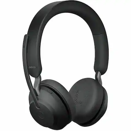 Front. Jabra - Jabra Evolve2 65 Headset - Stereo - Wireless - Bluetooth - 98.4 ft - On-ear, Over-the-head - Binaural - Circumaural - Black.