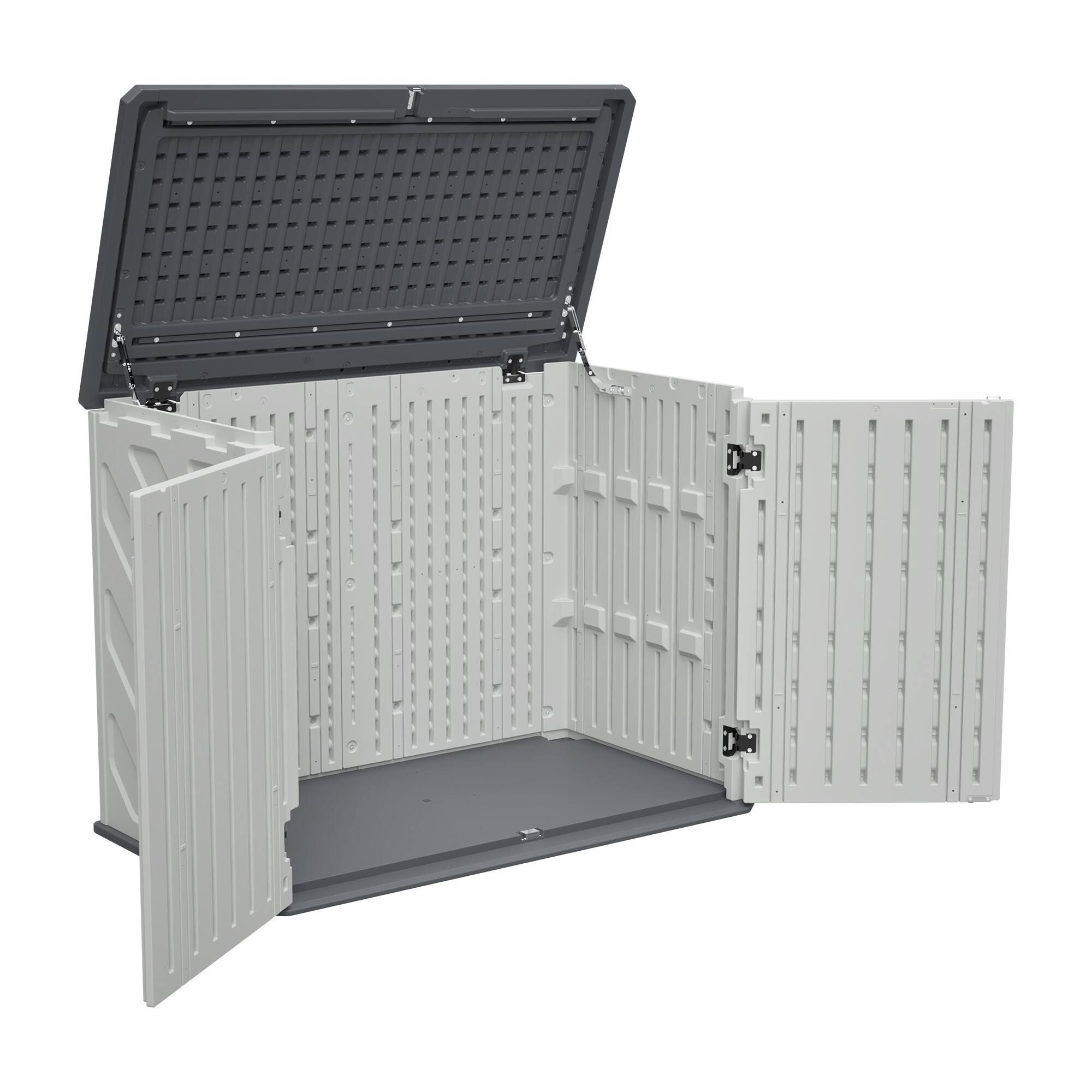 Alt View 7. Mondawe - 28 Cu.ft HDPE Plastic Storage Shed with Lockable Doors - White.