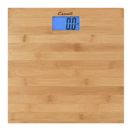 Front. Escali - Bamboo Bathroom Scale - Bamboo.
