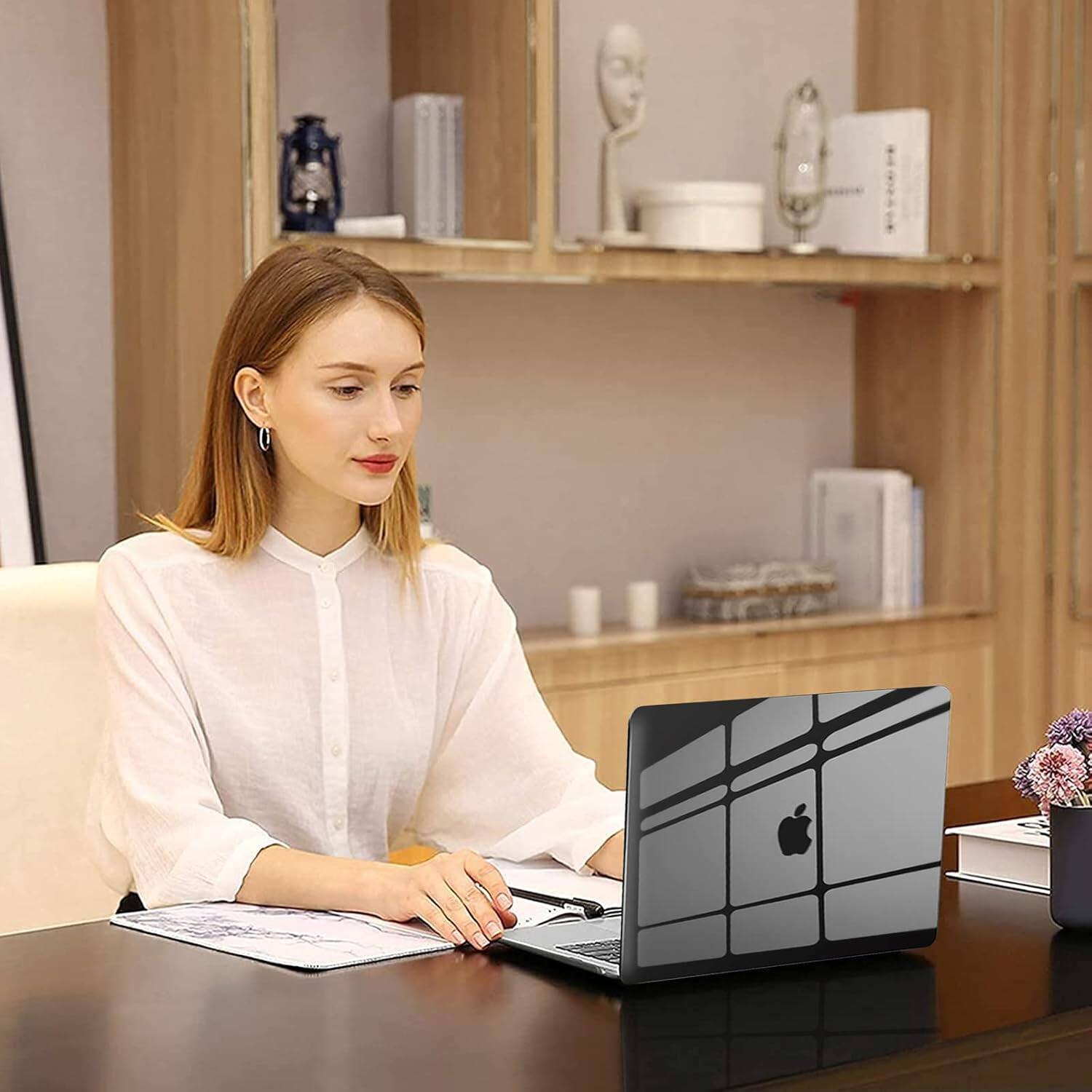 Alt View 2. mosiso - Case for MacBook Air 13 inch A2337 M1 A2179 A1932 with Touch ID 2018-2022 - Smoke Black.