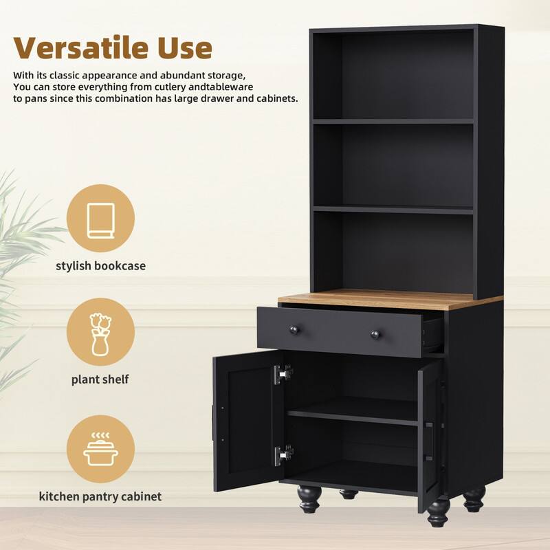Versatile Use

With its classic appearance and abundant storage, you can store everything from cutlery and tableware to pans since this combination has large drawers and cabinets.

- Stylish bookcase
- Plant shelf
- Kitchen pantry cabinet