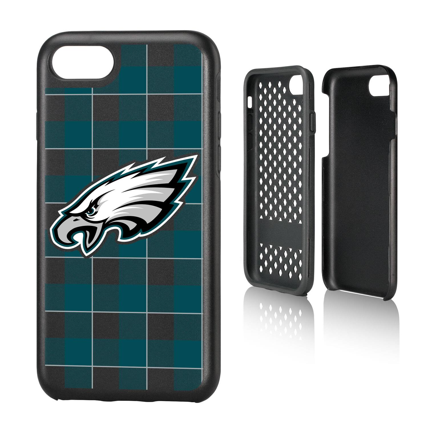 Alt View 3. Keyscaper - Philadelphia Eagles iPhone Rugged Plaid Design Case - 13 - Multicolor.