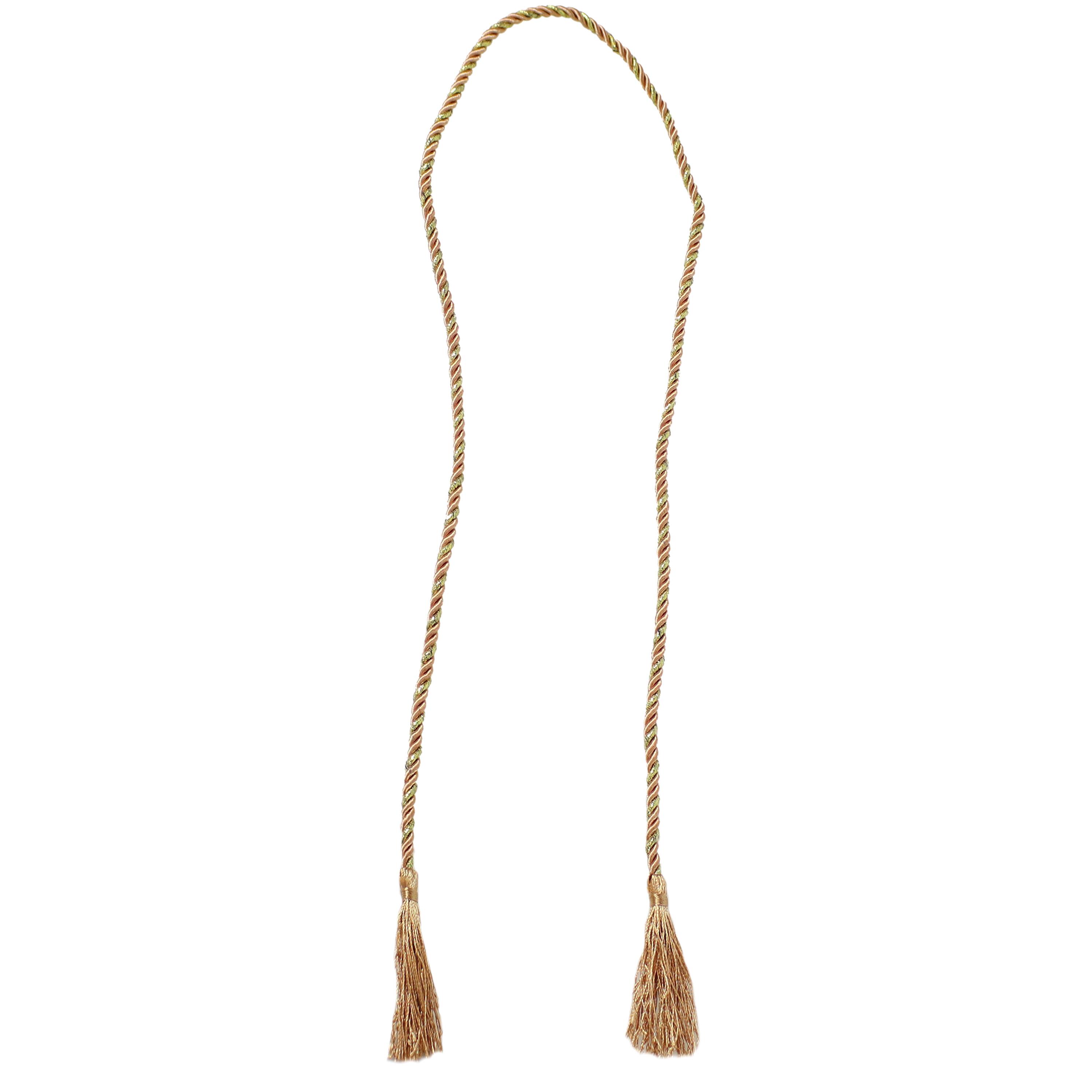 Alt View 6. Sunnydaze - Rope Indoor and Outdoor Curtain Tiebacks - Set of 2 - Copper.