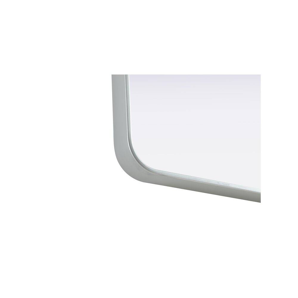 Left. Elegant Decor - Contour Metal Rectangle Mirror 20x30 in Silver - Silver.
