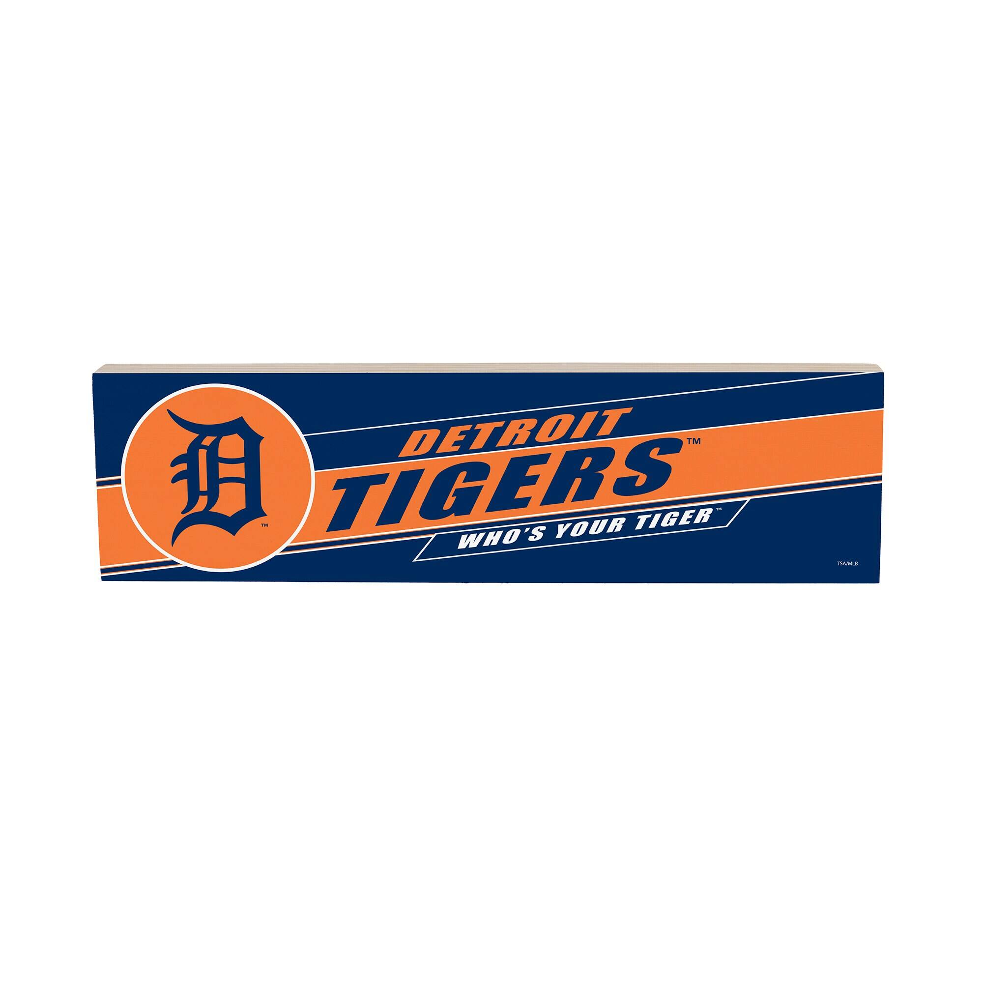 Detroit Tigers 5" x 18" Shadow Logo Wood Mantle Sign