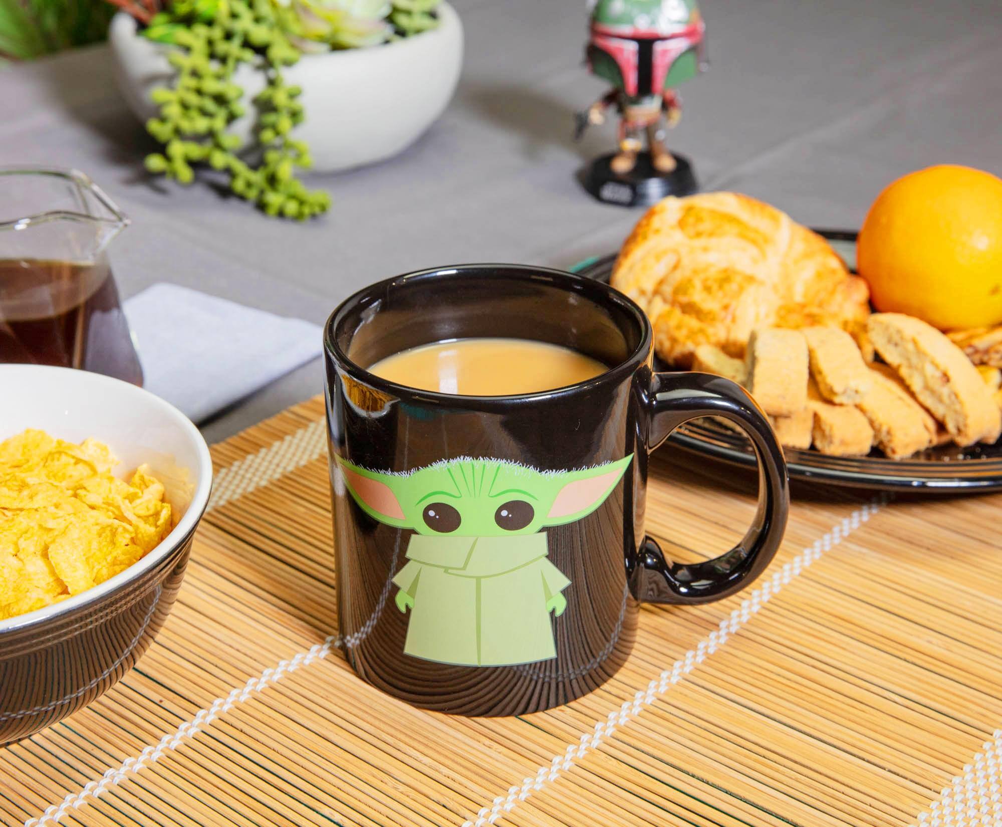 Alt View 5. Silver Buffalo - Star Wars: The Mandalorian Grogu Black Jumbo Ceramic Mug | Holds 20 Ounces - Black.