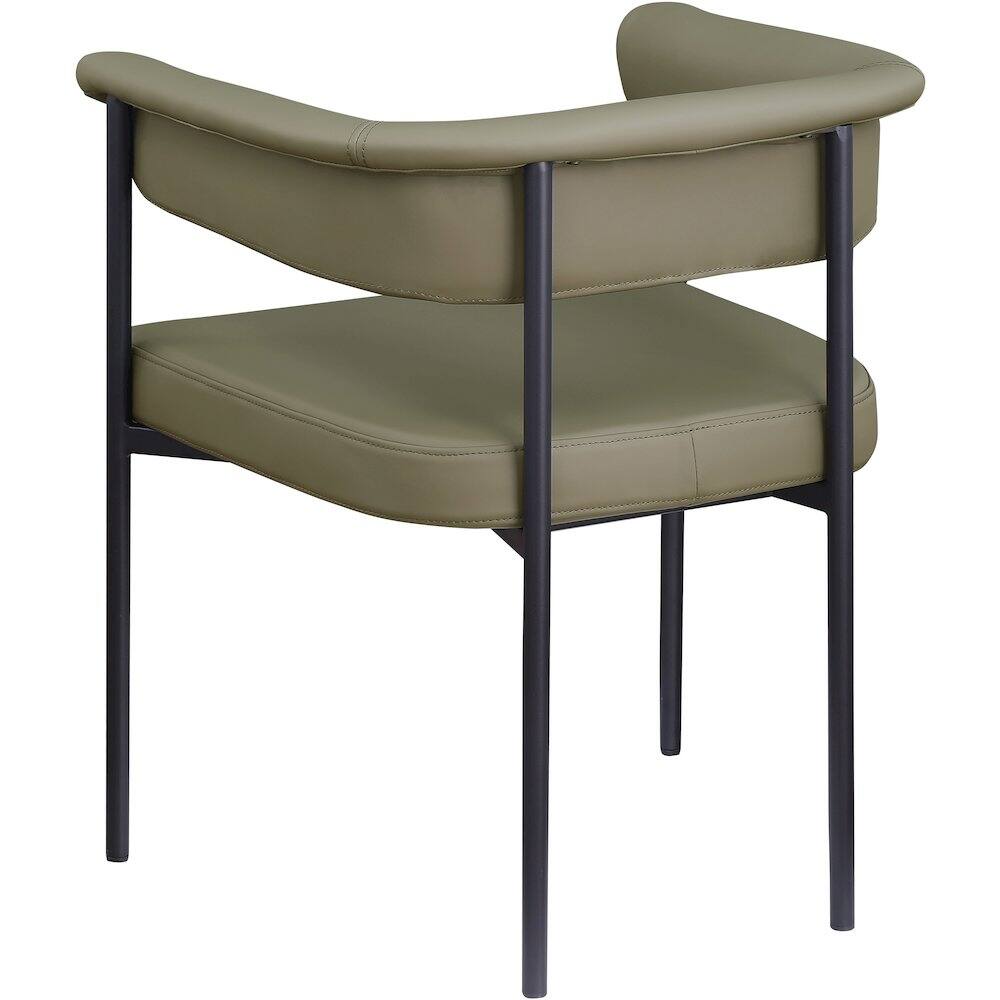 Alt View 4. Meridian Furniture - Malin Olive Vegan Leather Dining Chair, Set of 2 - Green.