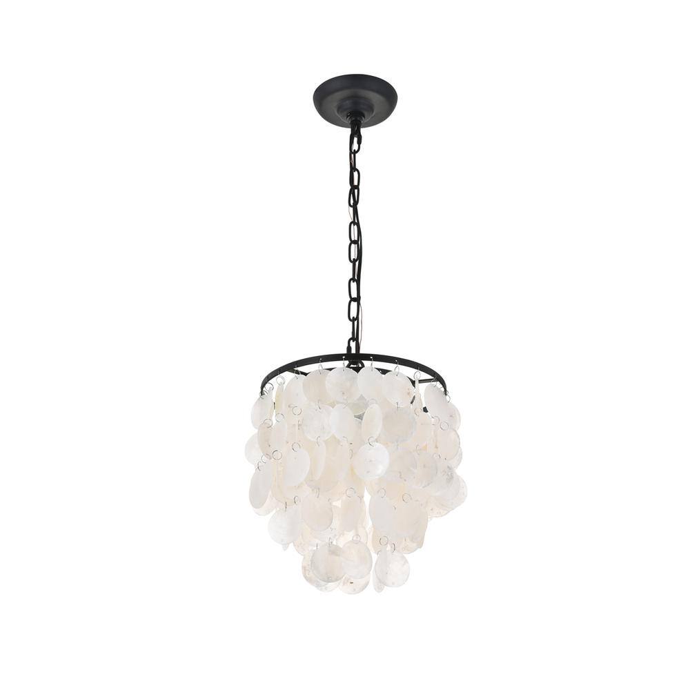 Alt View 3. Living District - Selene 1 light Black Pendant - Black And White.