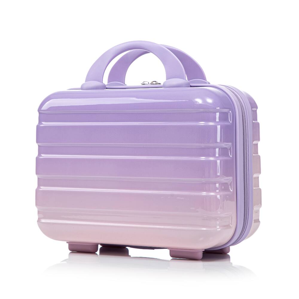 Alt View 10. Ropilly - Ropilly 2 Piece Luggage Set 20 Inch Carry On Suitcase with 14 Inch Cosmetic Case Gradient Color Luggage - Pink Purple.