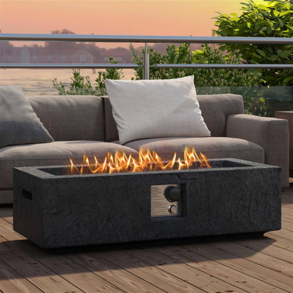 Alt View 1. Kadyn - Fire Pit Outdoor Smokeless Fire Pit425 Inch 50000 BTU Fire Pit Table Set with Stainless Steel Burner - Gray.